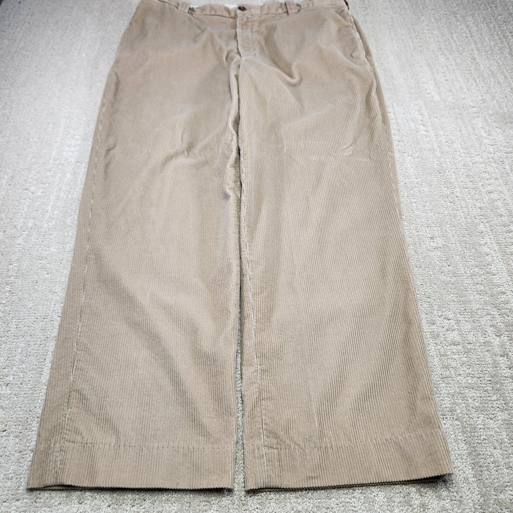Vintage LL Bean Corduroy Pants Men 36x30 *READ Chunky Wale Beige Heavy Cotton